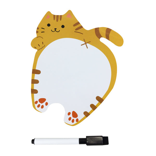 【猫まっしぐらセレクト】 にゃんこのおしり・猫のマグネットホワイトボード・ペン付 トラ猫