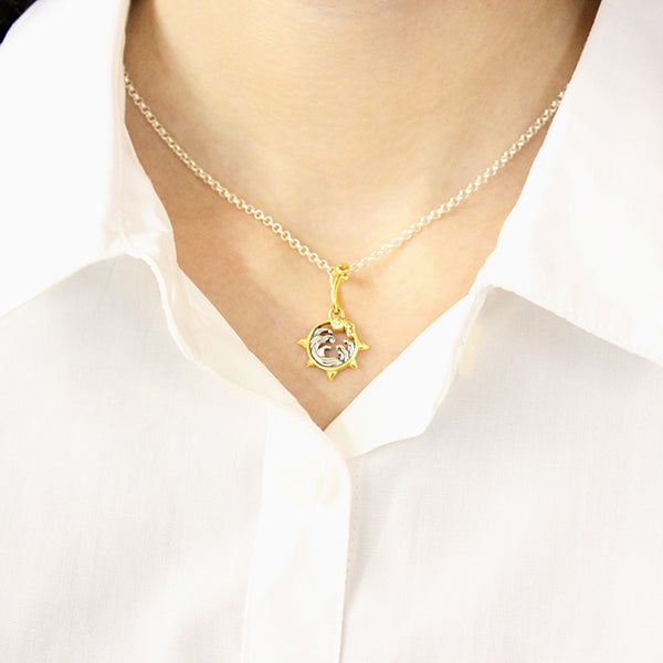 太陽に荒波根付｜和のシルバーアクセサリーブランド［かすう工房］