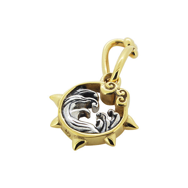 太陽に荒波根付｜和のシルバーアクセサリーブランド［かすう工房］