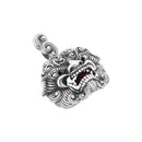 唐獅子牡丹根付‐銀（からじしぼたんねつけ‐シルバー）