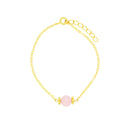 一粒球鎖腕輪‐紅石英ローズクオーツ（ひとつぶたまチェーンブレス‐べにせきえい）