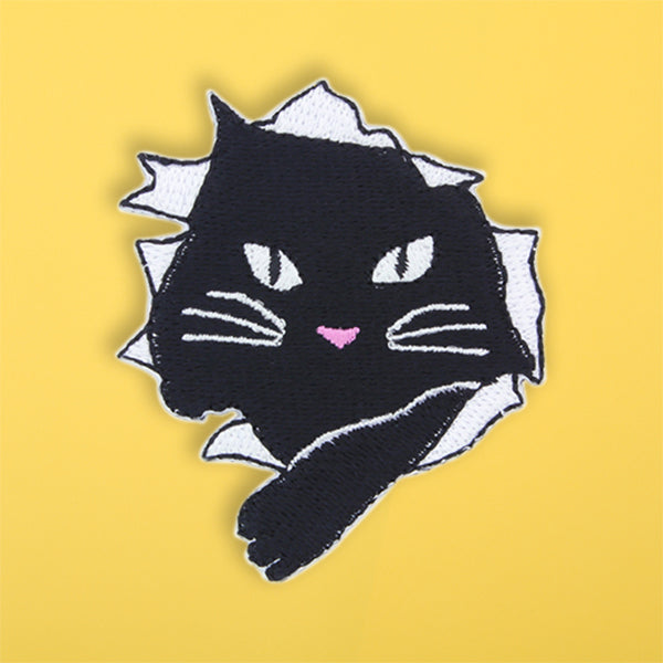 和柄刺繍ワッペン‐障子猫（わがらししゅうわっぺん‐しょうじねこ）
