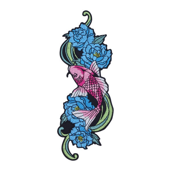 和柄刺繍ワッペン‐昇り鯉（わがらししゅうわっぺん‐のぼりごい）