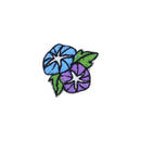 和柄刺繍ワッペン‐二色朝顔＆椿（わがらししゅうわっぺん‐にしょくあさがお&つばき）