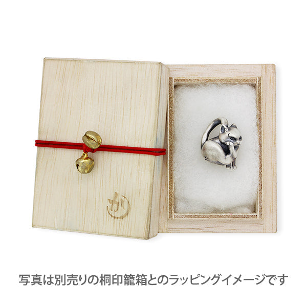 縄張猫根付‐不敵｜和のシルバーアクセサリーブランド［かすう工房］