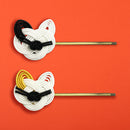 伝統水引細工髪飾り‐猫（でんとうみずひきざいくヘアピン‐ねこ）