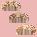 京丸型櫛-さんぽ猫/椿に猫/桜に猫(きょうまるがたぐし-さんぽねこ/つばきにねこ/さくらにねこ)