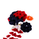 モダンつまみ髪飾り‐デニム薔薇（もだんつまみヘアコーム‐でにむばら）