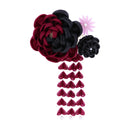 モダンつまみ髪飾り‐デニム薔薇（もだんつまみヘアコーム‐でにむばら）