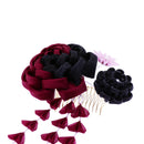 モダンつまみ髪飾り‐デニム薔薇（もだんつまみヘアコーム‐でにむばら）