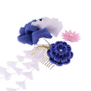 モダンつまみ髪飾り‐デニム薔薇（もだんつまみヘアコーム‐でにむばら）