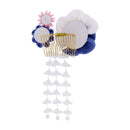 モダンつまみ髪飾り‐デニム薔薇（もだんつまみヘアコーム‐でにむばら）