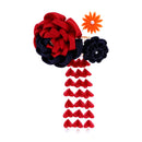 モダンつまみ髪飾り‐デニム薔薇（もだんつまみヘアコーム‐でにむばら）