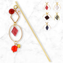 フロストグラス一本簪‐菱（ふろすとぐらすいっぽんかんざし‐ひし）