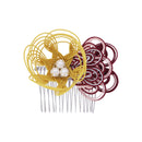 伝統水引細工髪飾-絢爛花葉(でんとうみずひきざいくヘアコーム-けんらんかよう)