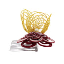 伝統水引細工髪飾-絢爛花葉(でんとうみずひきざいくヘアコーム-けんらんかよう)