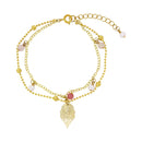 蓬莱の玉の枝七宝二連簪-空/桃(ほうらいのたまのえだしっぽうにれんかんざし-そら/もも)