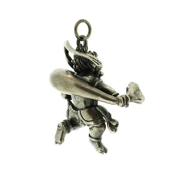 時代提物 神像根付 天然素材 在銘【風神雷神】高さ約4.4cm 重19ｇ 厄除け 雷門風雷神像根付‐風神｜和のシルバーアクセサリーブランド［かすう工房］