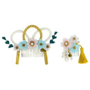 ＜伝統つまみ簪＞三色梅姫花簪（さんしょくうめひめはなかんざし）