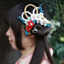 ＜伝統つまみ簪＞三色梅姫花簪（さんしょくうめひめはなかんざし）