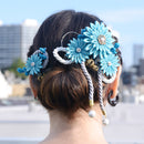 ＜伝統つまみ簪＞重菊注連飾花簪（かさねぎくしめかざりはなかんざし）