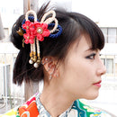 ＜伝統つまみ簪＞注連蝶々匂梅花簪（しめちょうちょうにおいうめはなかんざし）