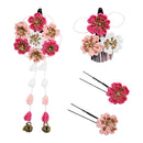 ＜伝統つまみ簪＞七五三姫桜簪‐紫桜（しちごさんひめざくらかんざし‐むらさきざくら）