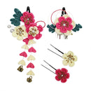 ＜伝統つまみ簪＞七五三姫梅簪‐黄梅（しちごさんひめうめかんざし‐おうばい）