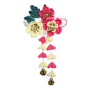 ＜伝統つまみ簪＞七五三姫梅簪‐黄梅（しちごさんひめうめかんざし‐おうばい）