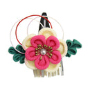 ＜伝統つまみ簪＞七五三姫梅簪‐黄梅（しちごさんひめうめかんざし‐おうばい）