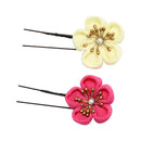 ＜伝統つまみ簪＞七五三姫梅簪‐黄梅（しちごさんひめうめかんざし‐おうばい）