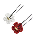 ＜伝統つまみ簪＞七五三姫梅簪‐紅白梅（しちごさんひめうめかんざし‐こうはくばい）