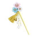 伝統つまみ一本簪‐三色真珠梅（でんとうつまみいっぽんかんざし‐さんしょくパールうめ）