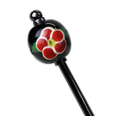 寒椿とんぼ玉簪（かんつばきトンボ玉かんざし）