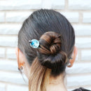 青空に白猫とんぼ玉簪（あおぞらにしろねこトンボ玉かんざし）