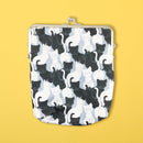 がま口化粧袋‐白黒猫（がまぐちけしょうポーチ‐しろくろねこ）