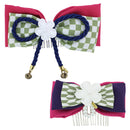 矢絣蝶重梅真珠簪（やがすりちょうかさねうめパールかんざし）