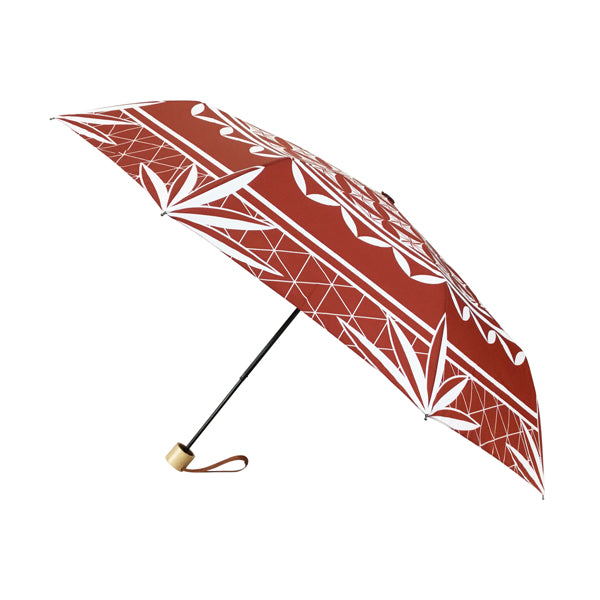 和柄テキスタイル 三つ折り畳み傘‐切子硝子／紅（わがらてきすたいる みつ折りたたみ傘-きりこがらす／べに）