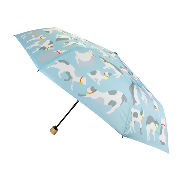 和柄テキスタイル 三つ折り畳み傘‐サバトラ白猫（わがらてきすたいる みつ折りたたみ傘-さばとらしろねこ）