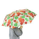 和柄テキスタイル 三つ折り畳み傘‐鬼灯に梟（わがらてきすたいる みつ折りたたみ傘-ほおずきにふくろう）