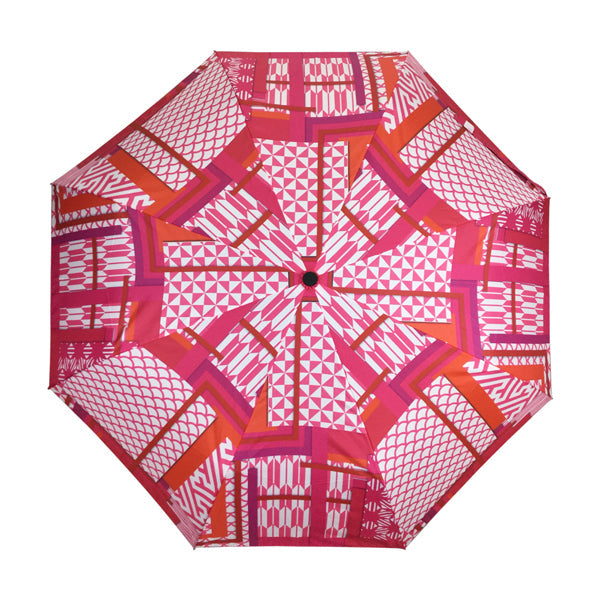 和柄テキスタイル 三つ折り畳み傘‐かさね折り紙／桃（わがらてきすたいる みつ折りたたみ傘-かさねおがみ／もも）