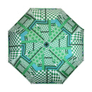 和柄テキスタイル 三つ折り畳み傘‐かさね折り紙／緑（わがらてきすたいる みつ折りたたみ傘-かさねおがみ／みどり）