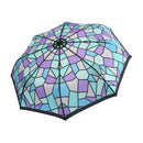 和柄テキスタイル三つ折りたたみ傘-彩色硝子／紫陽花(わがらてきすたいるみつおりたたみがさ-さいしきがらす／あじさい)