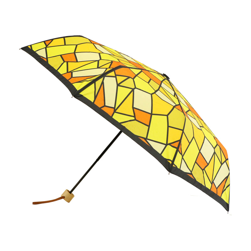 和柄テキスタイル三つ折りたたみ傘-彩色硝子 蜂蜜(わがらてきすたいるみつおりたたみがさ-さいしきがらす はちみつ)