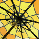 和柄テキスタイル三つ折りたたみ傘-彩色硝子／蜂蜜(わがらてきすたいるみつおりたたみがさ-さいしきがらす／はちみつ)