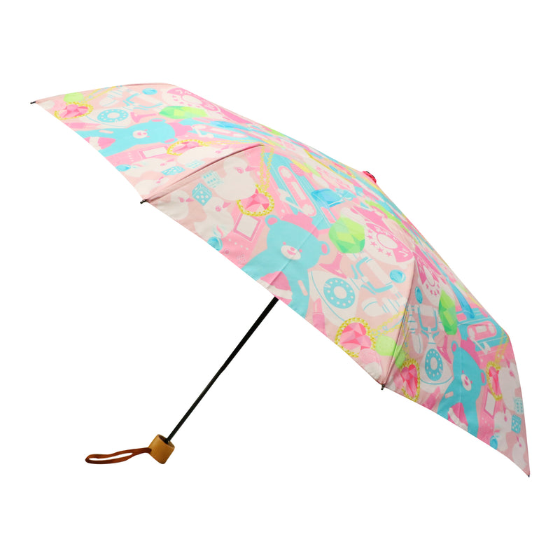 和柄テキスタイル三つ折りたたみ傘-夢幻憧憬宝箱(わがらてきすたいるみつおりたたみがさ-むげんどうけいたからばこ)