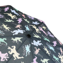 和柄テキスタイル三つ折りたたみ傘-鳥獣強筋戯画／墨(わがらてきすたいるみつおりたたみがさ-ちょうじゅうきょうきんぎが／すみ)