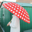 和柄テキスタイル 16本骨長傘‐いちご（わがらてきすたいる 16ぽんほねなががさ‐苺）