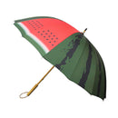 和柄テキスタイル 16本骨長傘‐すいか（わがらてきすたいる 16ぽんほねなががさ‐西瓜）