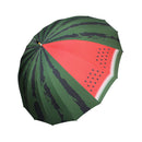 和柄テキスタイル 16本骨長傘‐すいか（わがらてきすたいる 16ぽんほねなががさ‐西瓜）